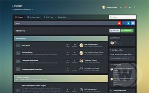 Product picture Uniform (Dark) for XenForo 2