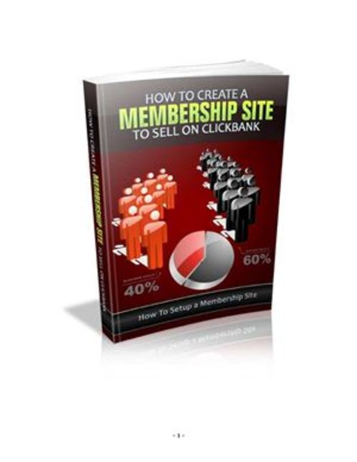 Product picture How to create membership site to sell on Clickbank